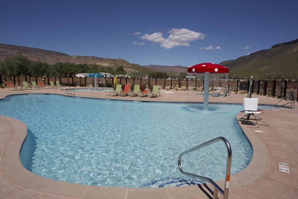 Oversized large swimming pool built for Fairfield Inn and Suites near St. George Utah.
