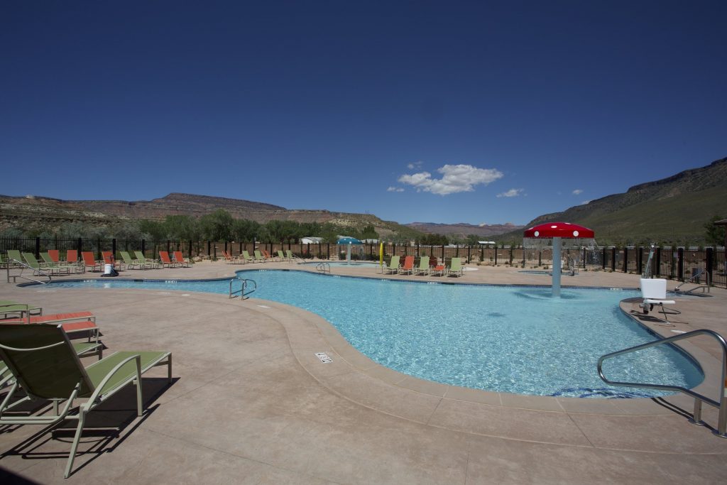 Beautiful custom inground swimming pool near St. George Utah.