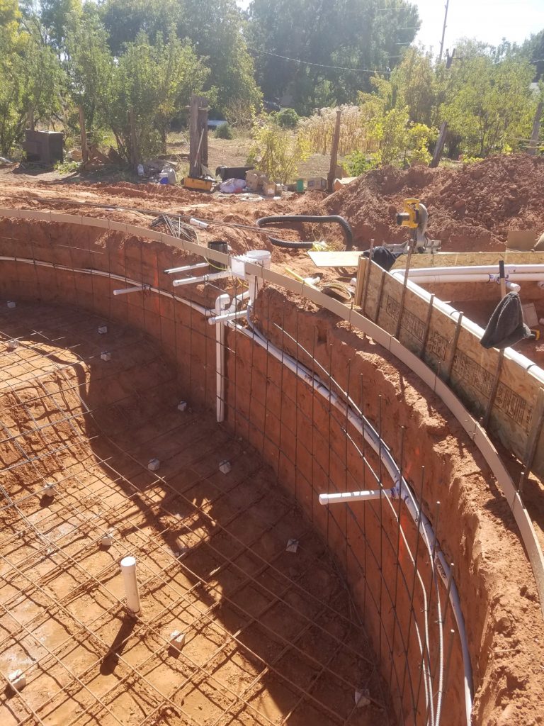 Rebar for side walls of swimming pool in St. George.