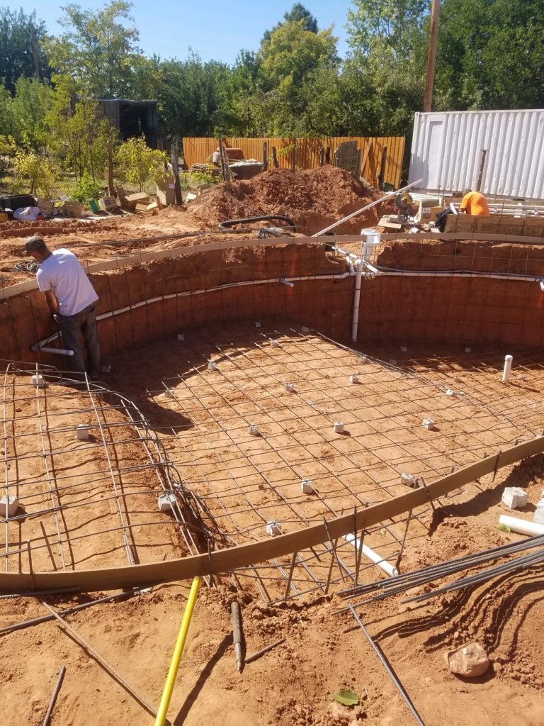 Rebar placement for in-ground gunite swimming pool in St. George.