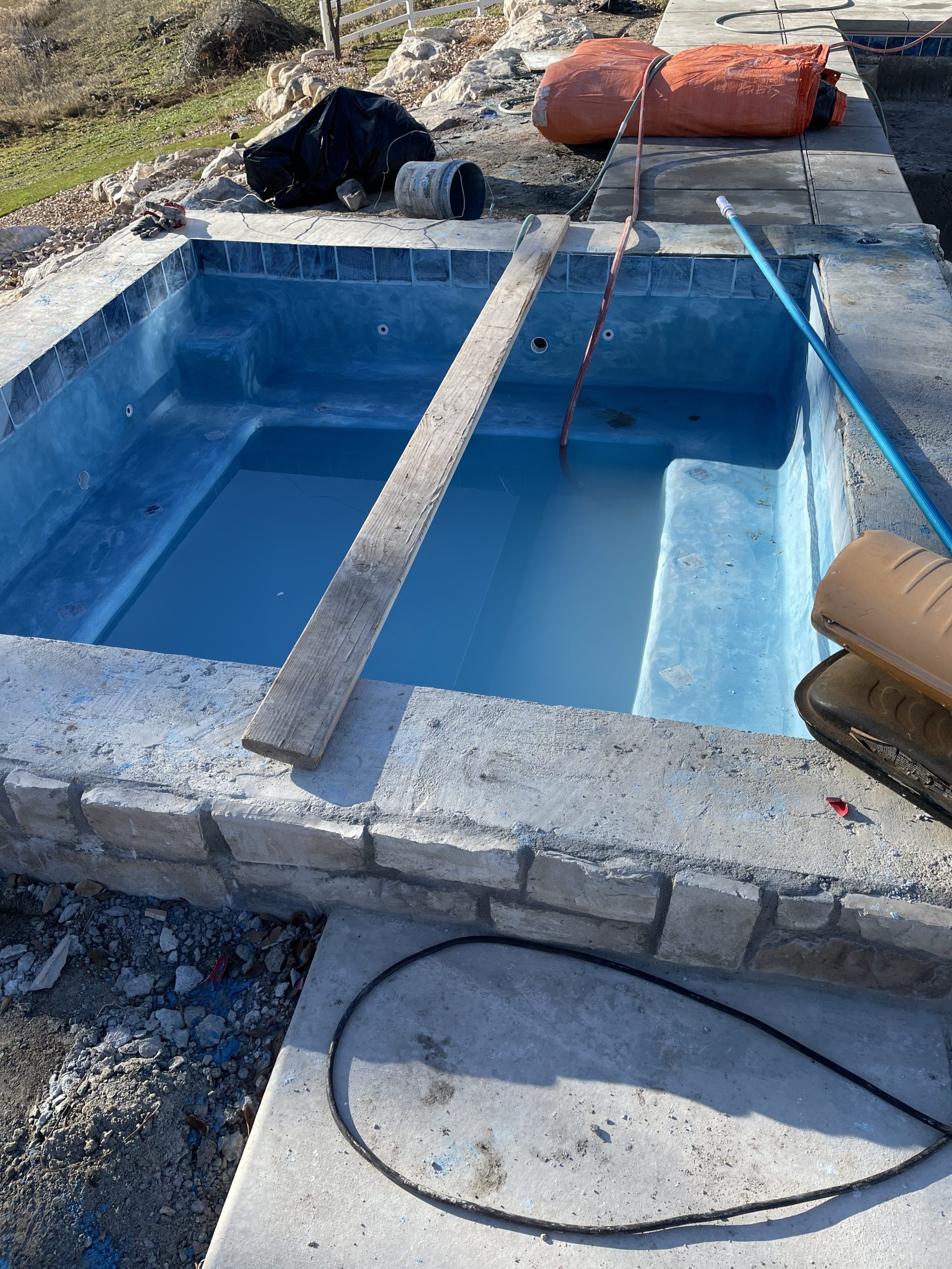 Swimming pool spa under construction from Tremonton Utah swimming pool contractor GTD construction